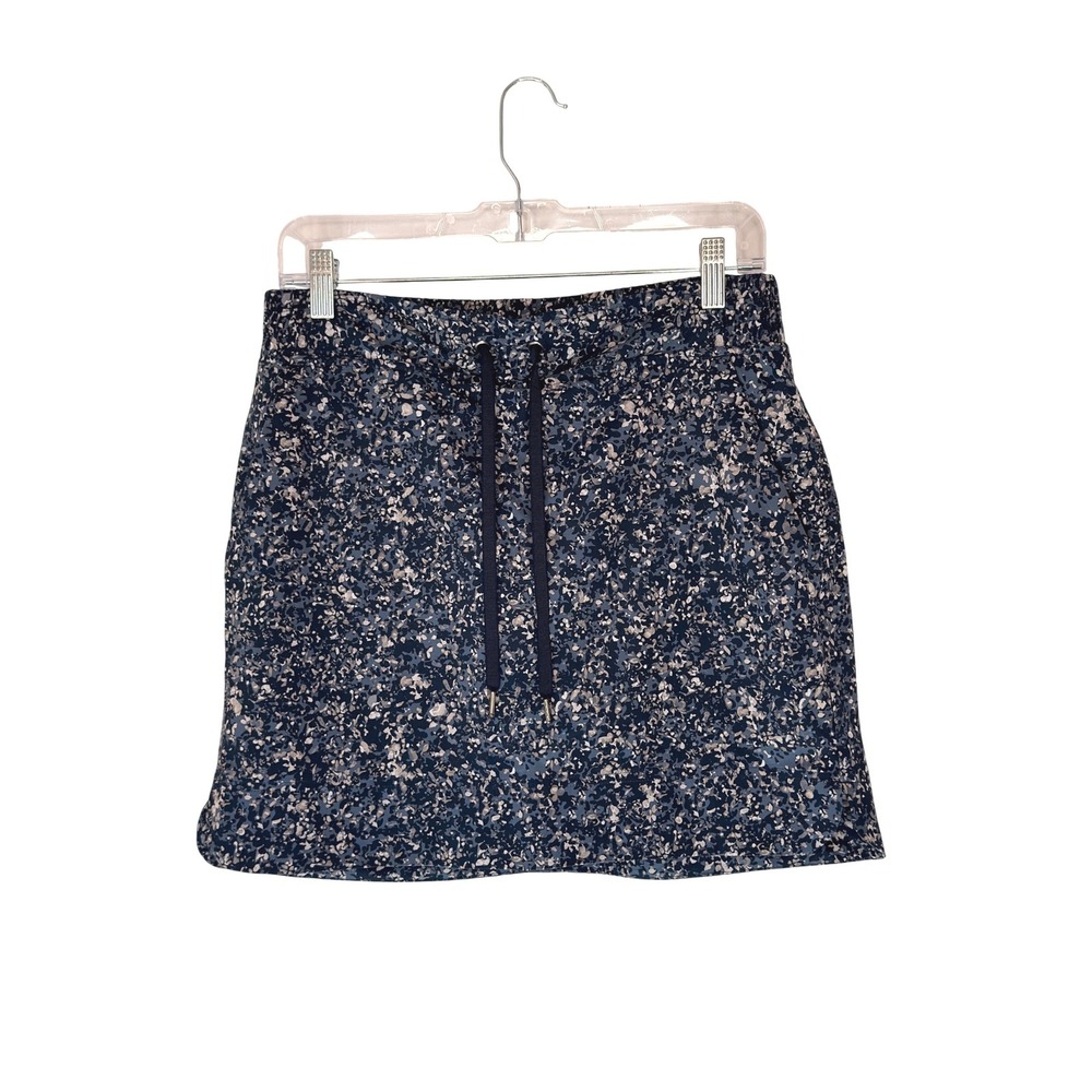 Athleta Printed Midtown Skort Navy Gray Athletic Athleisure Casual Size 6
